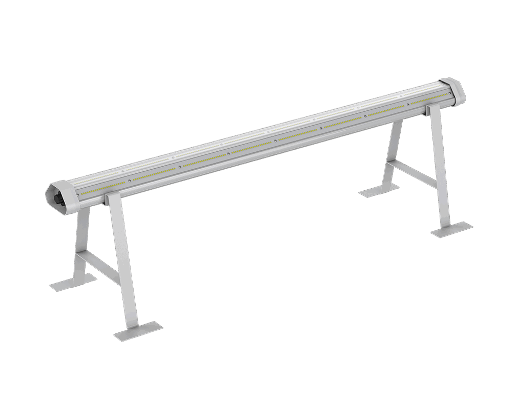 Luxgrow LPUC Pro under-canopy LED light on adjustable stand brackets